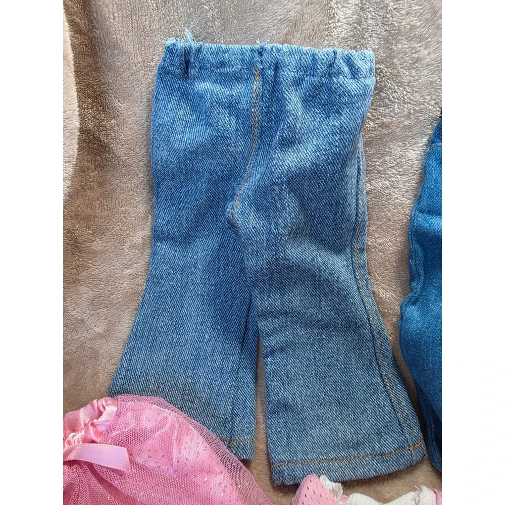 18 Inch Doll Clothes Lot Denim Jeans Skirts Tutu Unicorn Hat Pink